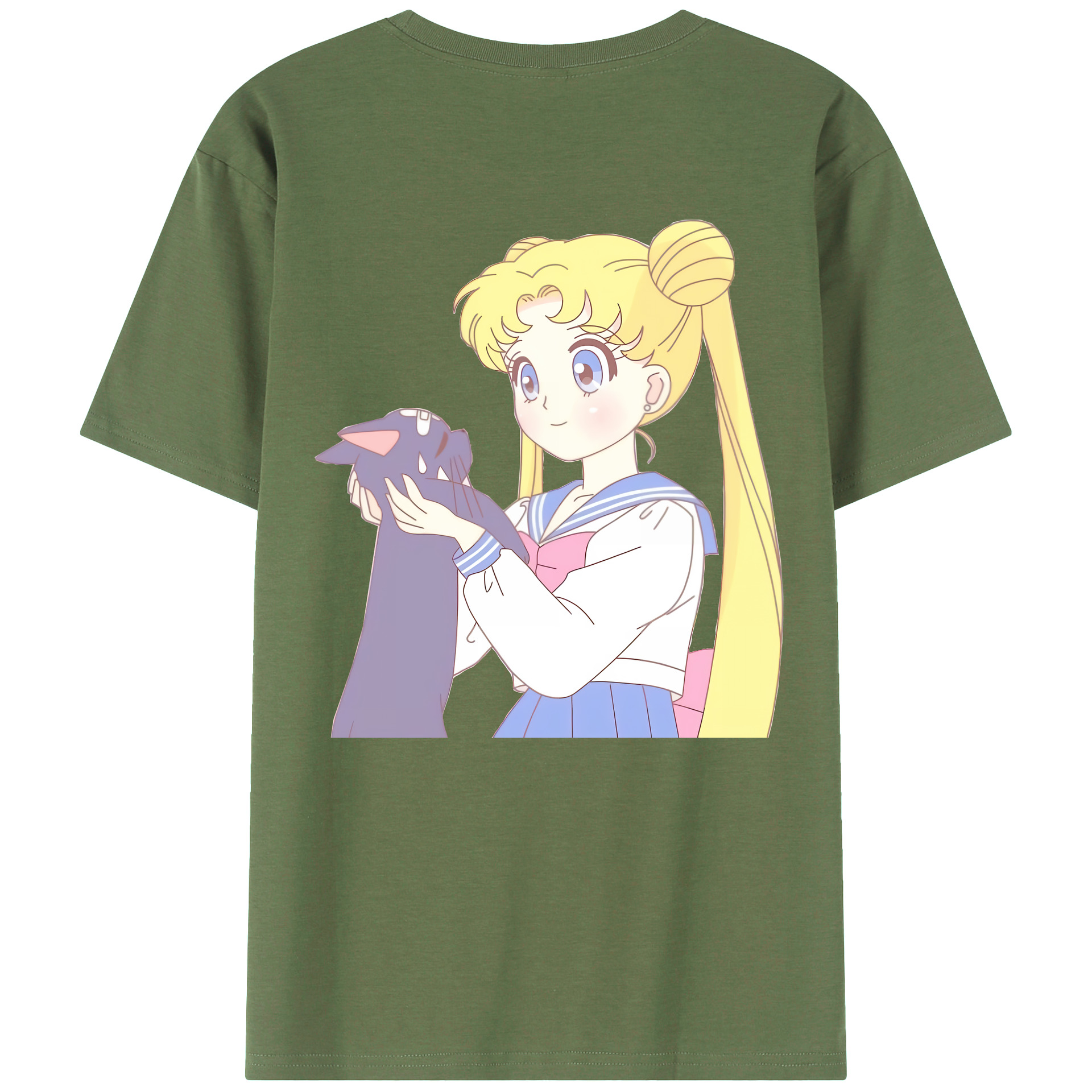 （画像用） 美少女戦士セーラームーン 愛野 美奈子 あいの みなこ Sailor Moon Aino Minako 綿100％ メンズ半袖Tシャツ（バックプリント） 通気性